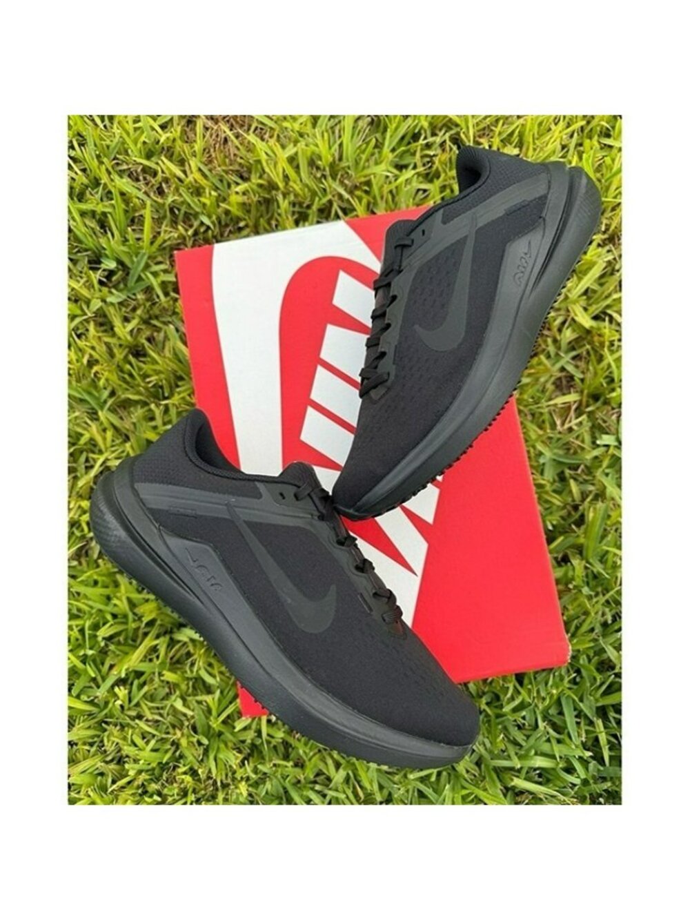 * 10 WOMEN'S NIKE AIR WINFLO 10 ALL TRIPLE BLACK DV4023-001  SNEAKERS RUNNING